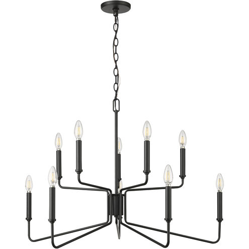 Raven 10 Light 36.1 inch Matte Black Chandelier Ceiling Light